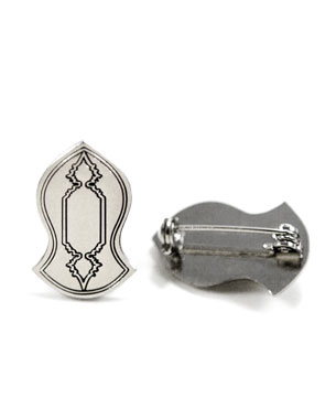 Lapel Pin Safety Pin Black Lines in Black Lines