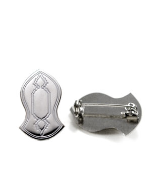 Lapel Pin Safety Pin White Lines in White Lines