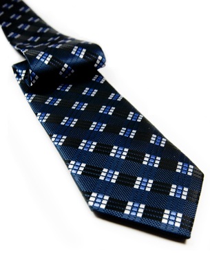 Squares Of A Square Crisscross Tie in Dark Blue/Gray/Light Blue