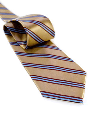 Heavenly Stripes On Solid Tie in Gold/Light Blue/Brown