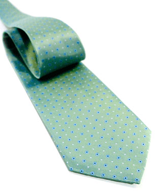 Specks And Rings Tie in Light Green/Light Blue/Silver