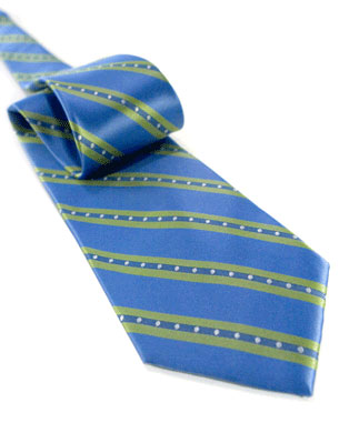 Dots On Stripes Tie in Light Blue/Light Green/Silver