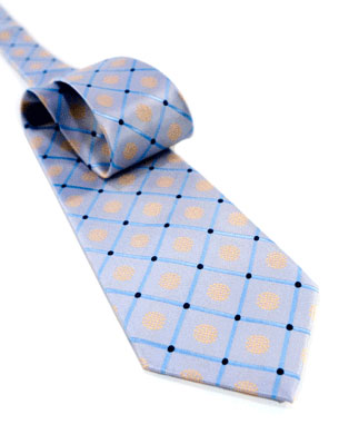 Crisscross And Dotty Dot Tie in Light Blue/Orange/Black