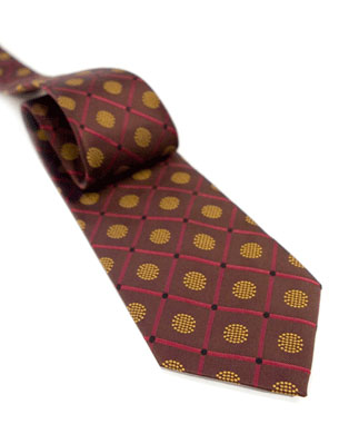 Crisscross And Dotty Dot Tie in Chocolate Brown/Maroon/Orange/Black