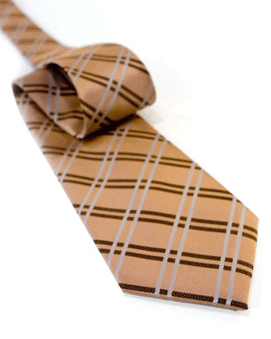 Two Colored Double Crisscross Tie in Brown/Chocolate Brown/Silver