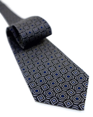 Mesmerizing Circles Tie in Black/Gray/Navy Blue
