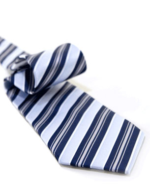Frame Stripes And Ridged Gaps Tie in Light Blue/Navy Blue/Silver