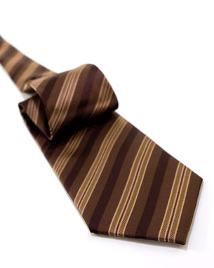 Variegated Stripes Tie in Chocolate Brown/Light Brown