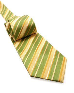 Tonal Stripes And Dots Tie in Light Green/Orange/White