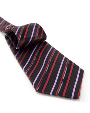 Tonal Stripes And Dots Tie in Black/Maroon/Lavender/Gray