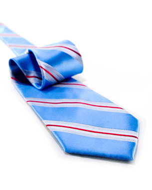 Textured Frame Stripes Tie in Light Blue/Silver/Red