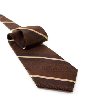 Wide Stripes And Grooved Spaces Tie in Brown/Chocolate Brown
