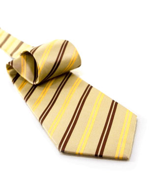 Traditional Two Color Stripes Tie in Tan/Brown/Gold