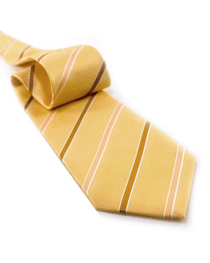 Thin Stripes And Wide Spaces Tie in Light Orange/Bronze/Orange/White