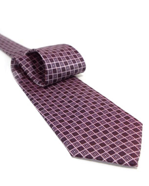 Gridiron Stars And Circles Tie in Maroon/Silver