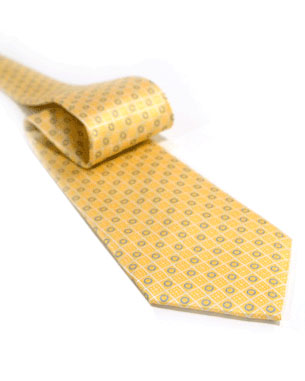 Gridiron Stars And Circles Tie in Gold/Light Green/White