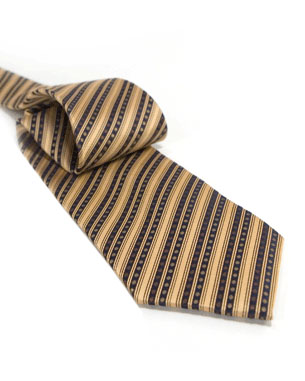 Two Strings Of Dots Tie in Bronze/Black/Chocolate Brown