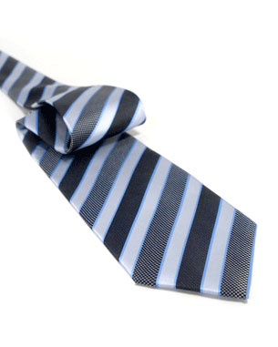 Grainy And Smooth Stripe Tie in Black/Silver/Light Blue