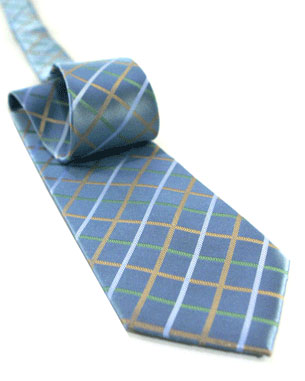 Multi Color Crisscross Tie in Blue-Silver/Light Orange/Light Green/Silver