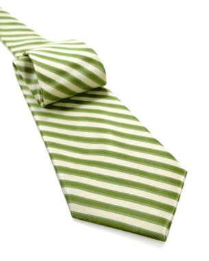 Repetitive Thin Stripes Tie in Light Yellow/Green/Light Green