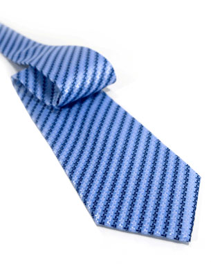 Two Toned Chain Link Tie in Light Blue/Navy Blue/Silver