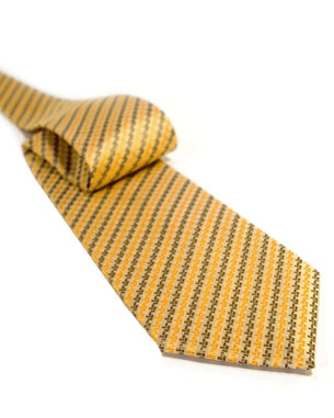 Two Toned Chain Link Tie in Yellow/Orange/Bronze