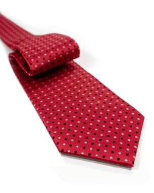 Rhythmic Dot Tie in Red/Silver/Black