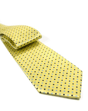 Rhythmic Dot Tie in Yellow-Lemon/Light Blue/Navy Blue