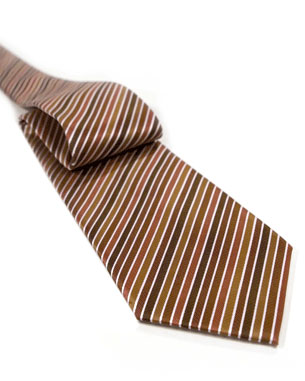 Harmonic Stripes Tie in Brown/White