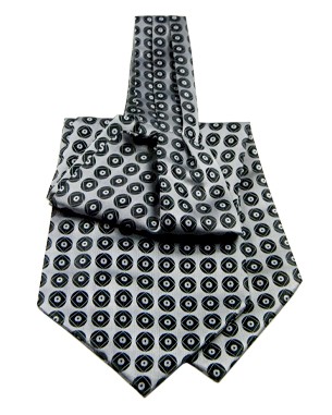 Royce Non Silk Ascot Ties in Gray/Black