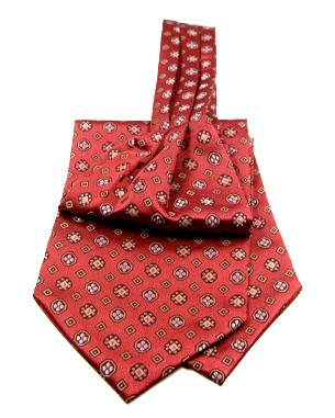 William Non Silk Ascot Ties in Red/Light Orange/Pink