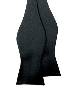 Black Self Tie Non Silk Bow Ties in Black