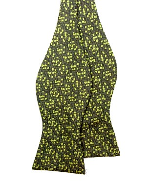 Circular Designs Self Tie Non Silk Bow Ties in Light Green/Dark Brown/Black