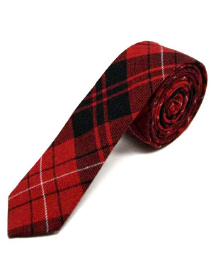Red Black White Skinny Cotton Ties in Red/Black/White