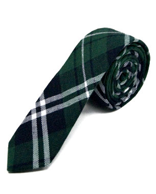 Dark Green Dark Blue White Skinny Cotton Ties in Dark Green/Dark Blue/White