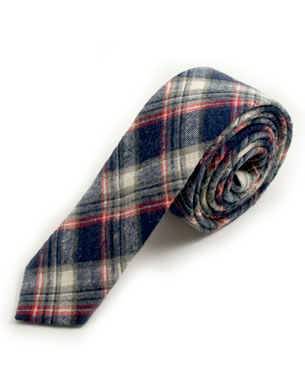 Blue Red Tan Skinny Cotton Ties in Blue/Red/Tan