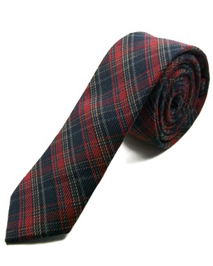 Maroon Dark Blue Dark Green Yellow Skinny Cotton Ties in Maroon/Dark Blue/Dark Green/Yellow