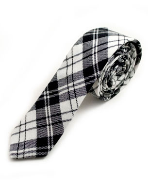 Black White Skinny Cotton Ties in Black/White