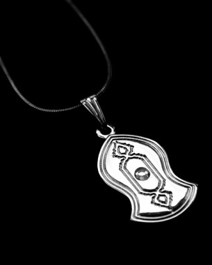 Nickel Jaan J. Necklace With Gem in Solid Nickel with Gem