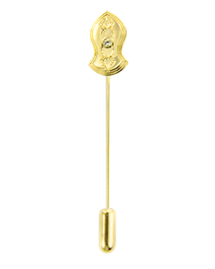 All Gold Adam Hijab Pin With Gem in Gold with Gem