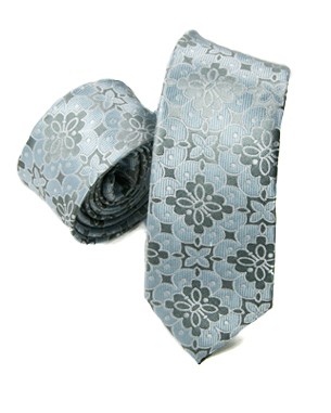 Southern Spain Summer Skinny Tie in Light Blue/Silver