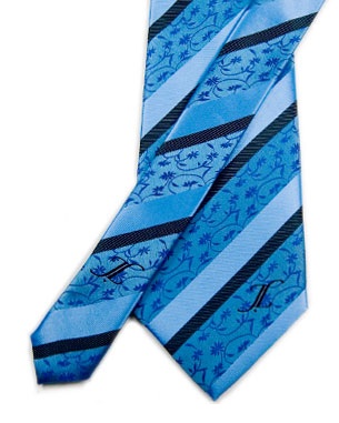 Fine Points Bloom Tie in Light Blue/Black/Blue