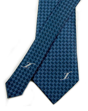 Annual Blossoms Tie in Dark Blue/Blue