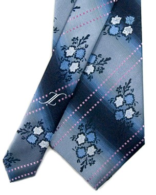 Vibrant Ventures Tie in Metallic Light Blue/Dark Blue/Pink/Light Blue/White
