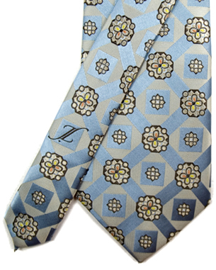 Voluminous Vessels Tie in Metallic Light Blue/Light Tan/Brown/Orange/Yellow