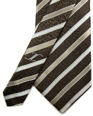 Serious Sums Tie in Brown/Dark Khaki/Light Khaki/Light Blue