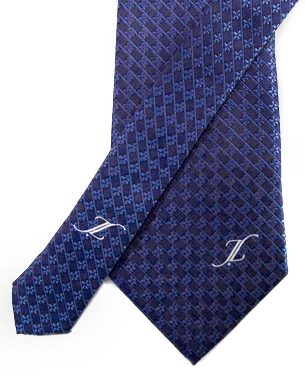 Annual Blossoms Tie in Purple-Blue/Blue