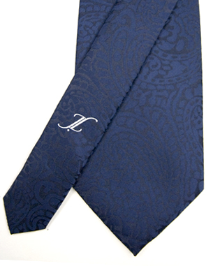 Embossed Boss Tie in Dark Blue