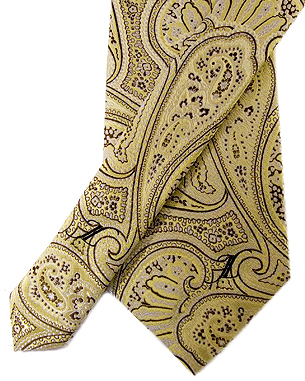 Paisley Power Tie in Light Yellow/Brown/White