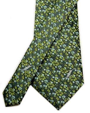 Fruitful Flowers Tie in Dark Green/Light Green/Light Blue